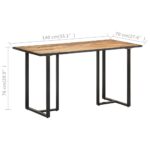vidaXL Jedálenský stôl 140 cm surové mangovníkové drevo – Obrázok 6