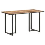 vidaXL Jedálenský stôl 140 cm surové mangovníkové drevo – Obrázok 9
