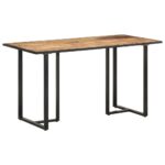 vidaXL Jedálenský stôl 140 cm surové mangovníkové drevo – Obrázok 10