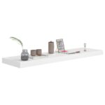 vidaXL Plávajúce nástenné police 2 ks, biele 90x23,5x3,8 cm, MDF – Obrázok 3