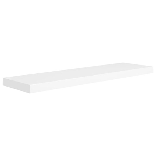 vidaXL Plávajúce nástenné police 2 ks, biele 90x23,5x3,8 cm, MDF – Obrázok 4