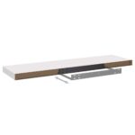 vidaXL Plávajúce nástenné police 2 ks, biele 90x23,5x3,8 cm, MDF – Obrázok 7
