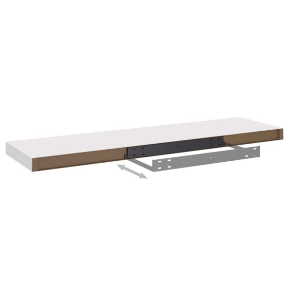 vidaXL Plávajúce nástenné police 2 ks, biele 90x23,5x3,8 cm, MDF – Obrázok 7