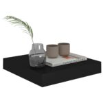 vidaXL Plávajúce nástenné police 2 ks, čierne 23x23,5x3,8 cm, MDF – Obrázok 3
