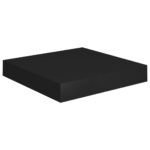 vidaXL Plávajúce nástenné police 2 ks, čierne 23x23,5x3,8 cm, MDF – Obrázok 4
