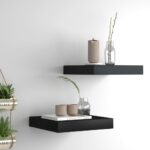 vidaXL Plávajúce nástenné police 2 ks, čierne 23x23,5x3,8 cm, MDF