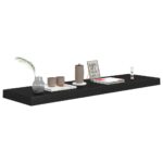 vidaXL Plávajúce nástenné police 2 ks, čierne 90x23,5x3,8 cm, MDF – Obrázok 3
