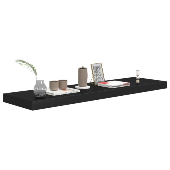 vidaXL Plávajúce nástenné police 2 ks, čierne 90x23,5x3,8 cm, MDF – Obrázok 3
