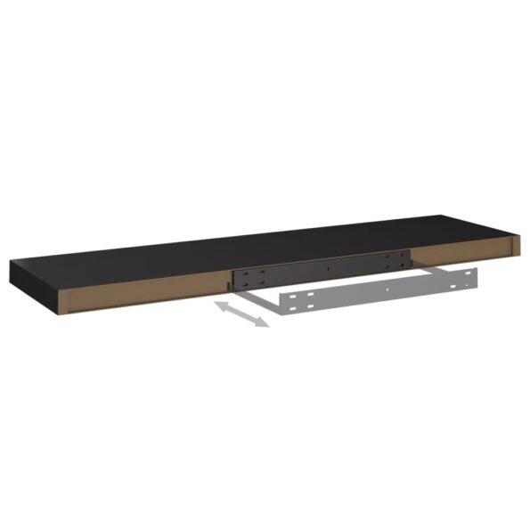 vidaXL Plávajúce nástenné police 2 ks, čierne 90x23,5x3,8 cm, MDF – Obrázok 7