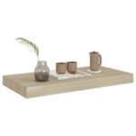 vidaXL Plávajúce nástenné police 2 ks, dubové 50x23x3,8 cm, MDF – Obrázok 3