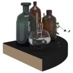 vidaXL Plávajúca rohová polica, čierna 25x25x3,8 cm, MDF – Obrázok 3