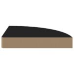vidaXL Plávajúca rohová polica, čierna 25x25x3,8 cm, MDF – Obrázok 5