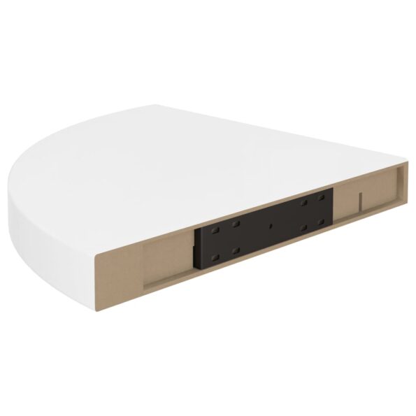 vidaXL Plávajúce rohové police 4 ks, lesklé biele 35x35x3,8 cm, MDF – Obrázok 7