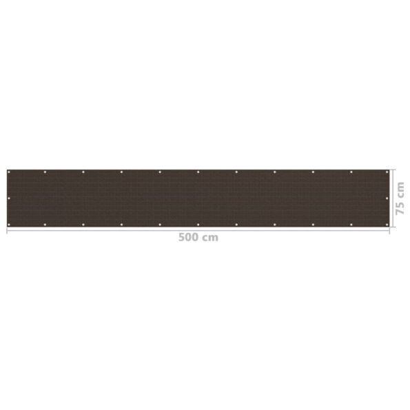 vidaXL Balkónová markíza hnedá 75x500 cm HDPE – Obrázok 5