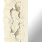 vidaXL Ručne vyrezávané zrkadlo biele 50x50 cm masívne mangovníkové drevo – Obrázok 5