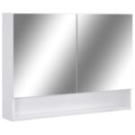 vidaXL LED kúpeľňová zrkadlová skrinka biela 80x15x60 cm MDF – Obrázok 2