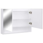 vidaXL LED kúpeľňová zrkadlová skrinka biela 80x15x60 cm MDF – Obrázok 5