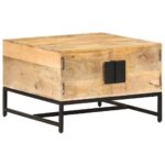 vidaXL Konferenčný stolík 67x67x45 cm, mangový masív – Obrázok 11