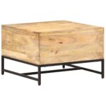 vidaXL Konferenčný stolík 67x67x45 cm, mangový masív – Obrázok 4