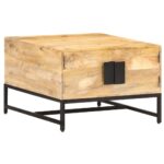 vidaXL Konferenčný stolík 67x67x45 cm, mangový masív – Obrázok 8