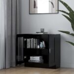 vidaXL Vitrína, čierna 82,5x30,5x80 cm, kompozitné drevo – Obrázok 3