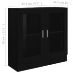 vidaXL Vitrína, čierna 82,5x30,5x80 cm, kompozitné drevo – Obrázok 8