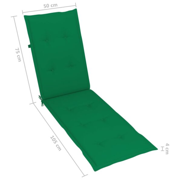 vidaXL Podložka na lehátko zelená (75+105)x50x4 cm – Obrázok 9