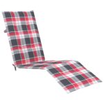 vidaXL Podložka na lehátko červená kockovaný vzor (75+105)x50x4 cm – Obrázok 4