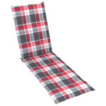 vidaXL Podložka na lehátko červená kockovaný vzor (75+105)x50x4 cm – Obrázok 5