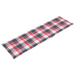 vidaXL Podložka na lehátko červená kockovaný vzor (75+105)x50x4 cm – Obrázok 6