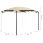 vidaXL Altánok 3x4x2,65 m krémový 180 g/m² – Obrázok 5