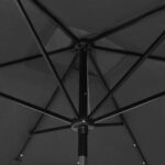 vidaXL Záhradný slnečník s LED, oceľová tyč, antracitový 2x3 m – Obrázok 2