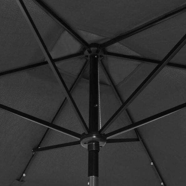 vidaXL Záhradný slnečník s LED, oceľová tyč, antracitový 2x3 m – Obrázok 2