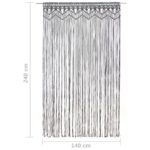 vidaXL Záclona macrame antracitová 140x240 cm bavlna – Obrázok 5