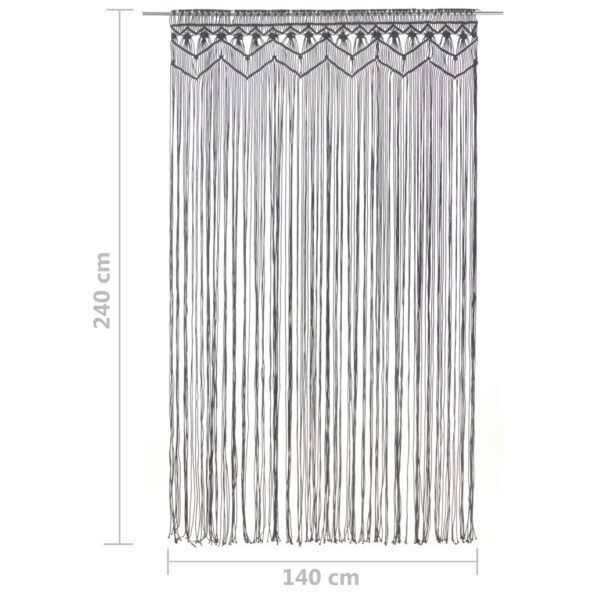 vidaXL Záclona macrame antracitová 140x240 cm bavlna – Obrázok 5