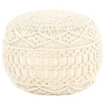 vidaXL Ručne vyrobená taburetka macrame 45x30 cm, bavlna