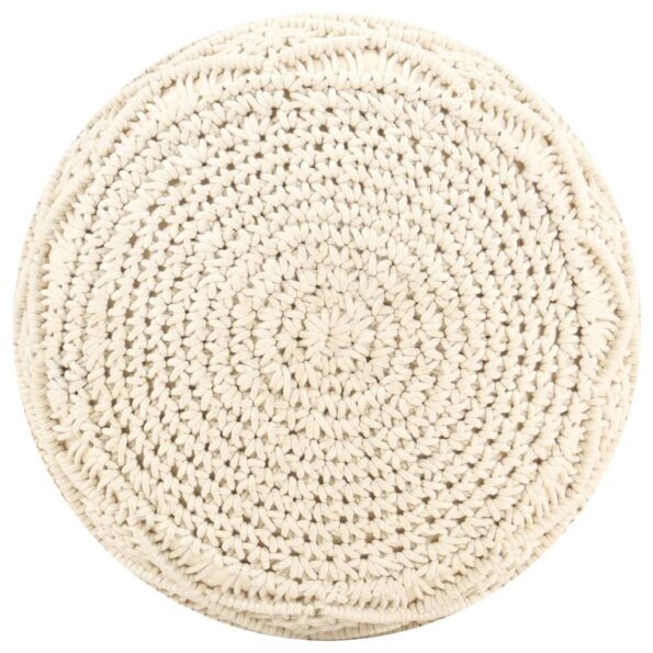 vidaXL Ručne vyrobená taburetka macrame 45x30 cm, bavlna – Obrázok 3