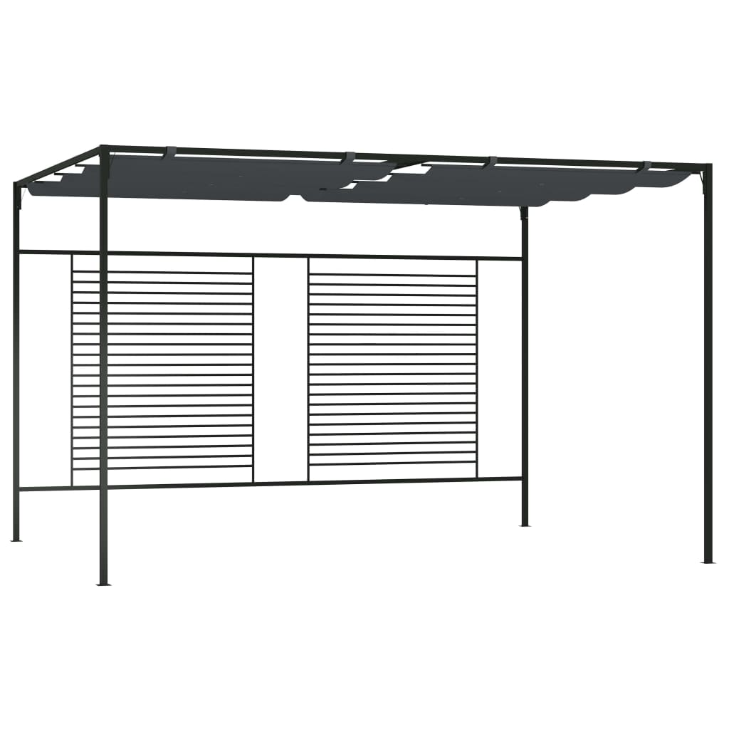 VXL8720286184608_a_en_hd_1.jpg vidaXL Altánok so zaťahovacou strieškou 4x3x2,3 m antracitový 180 g/m² – Obrázok 1