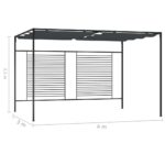 vidaXL Altánok so zaťahovacou strieškou 4x3x2,3 m antracitový 180 g/m² – Obrázok 7
