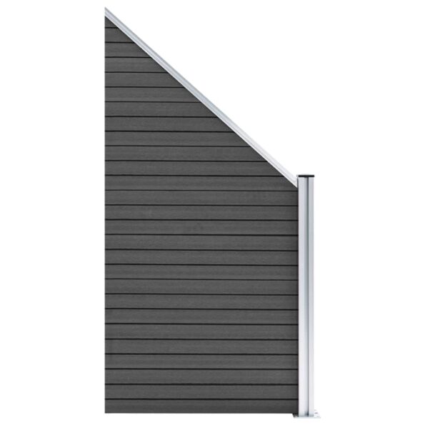 vidaXL Plotový panel WPC 95x(105-180) cm čierny – Obrázok 2