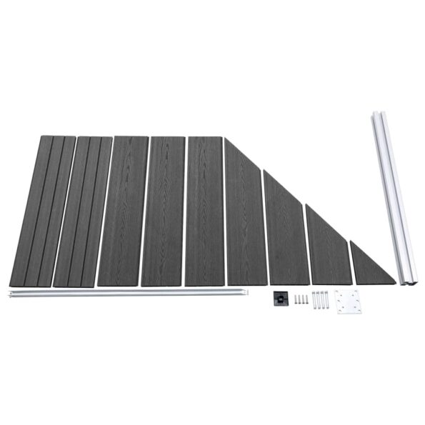 vidaXL Plotový panel WPC 95x(105-180) cm čierny – Obrázok 3