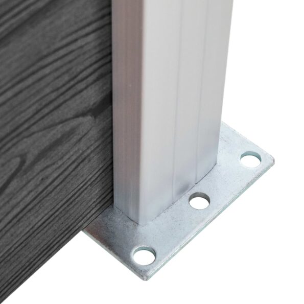 vidaXL Plotový panel WPC 95x(105-180) cm čierny – Obrázok 5