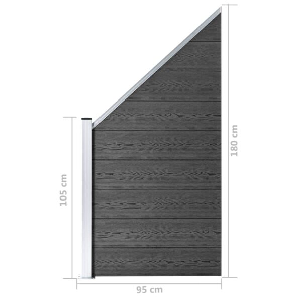 vidaXL Plotový panel WPC 95x(105-180) cm čierny – Obrázok 8