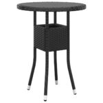 vidaXL 3-dielna záhradná bistro súprava polyratan čierna – Obrázok 6