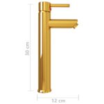 vidaXL Kúpeľňová batéria zlatá 12x30 cm – Obrázok 5