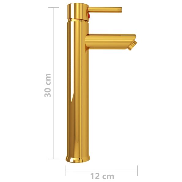 vidaXL Kúpeľňová batéria zlatá 12x30 cm – Obrázok 5