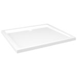 vidaXL Obdĺžniková sprchová vanička z ABS biela 80x90 cm – Obrázok 2