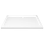 vidaXL Obdĺžniková sprchová vanička z ABS biela 80x90 cm – Obrázok 3