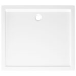 vidaXL Obdĺžniková sprchová vanička z ABS biela 80x90 cm – Obrázok 5