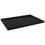 vidaXL Obdĺžniková sprchová vanička z ABS čierna 70x100 cm – Obrázok 2
